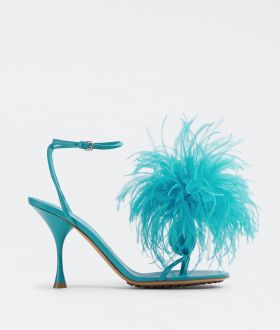 Summer Fashion Bettega Veneta High End Ostrich Feather Dot 9CM 667167VBSF44412 High-heeled Sandals